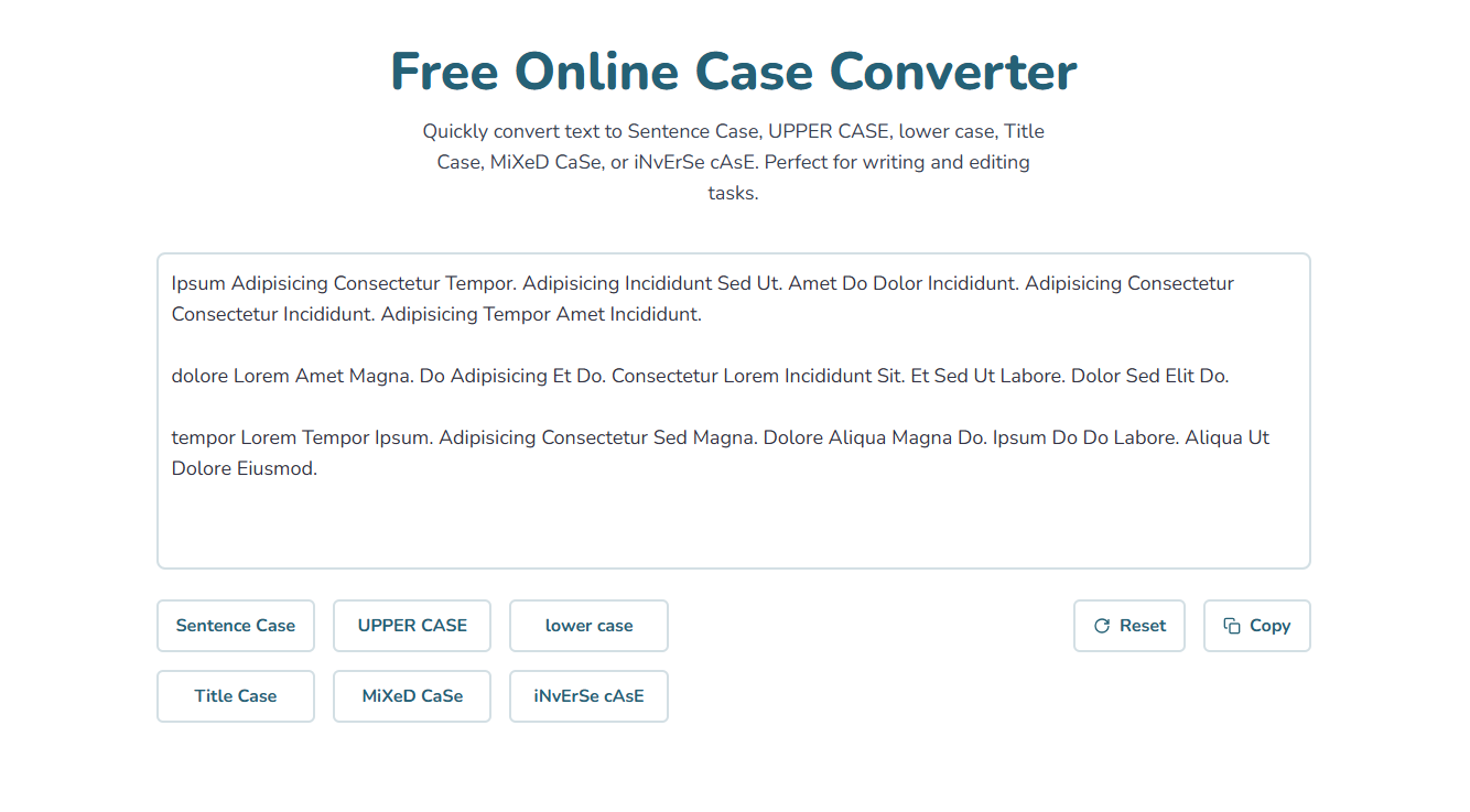 Simple & Free Online Case Converter Tool