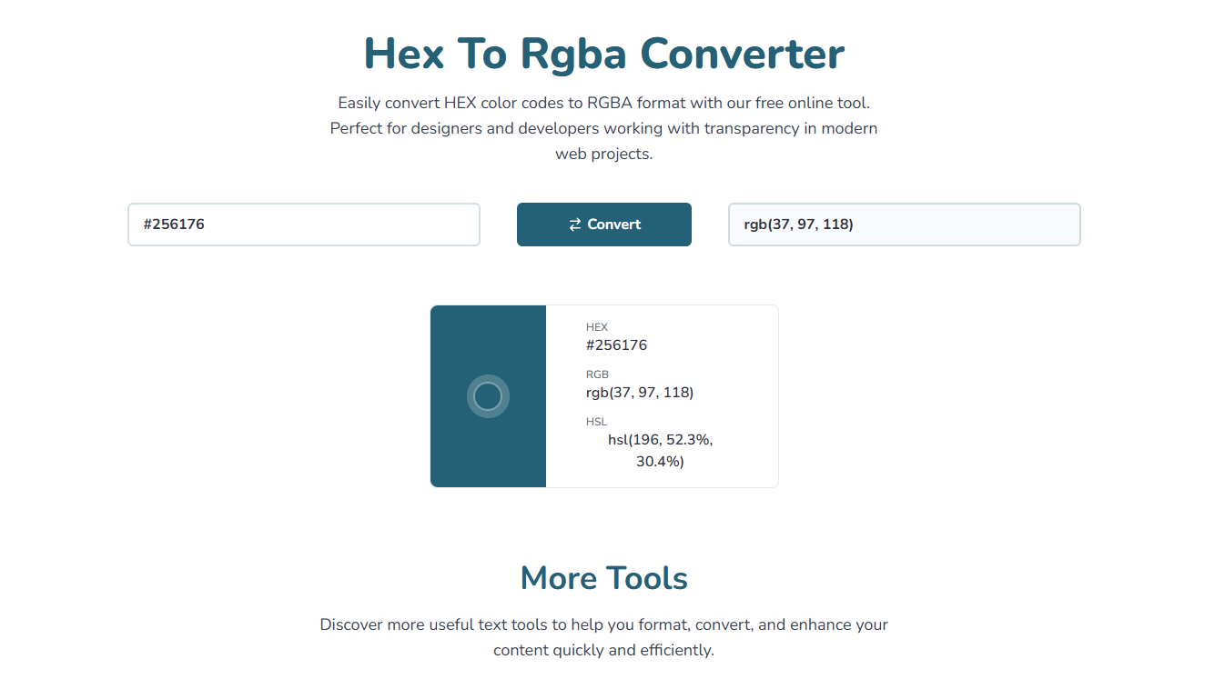 Free Hex to RGBA Converter for Web Designers & Developers