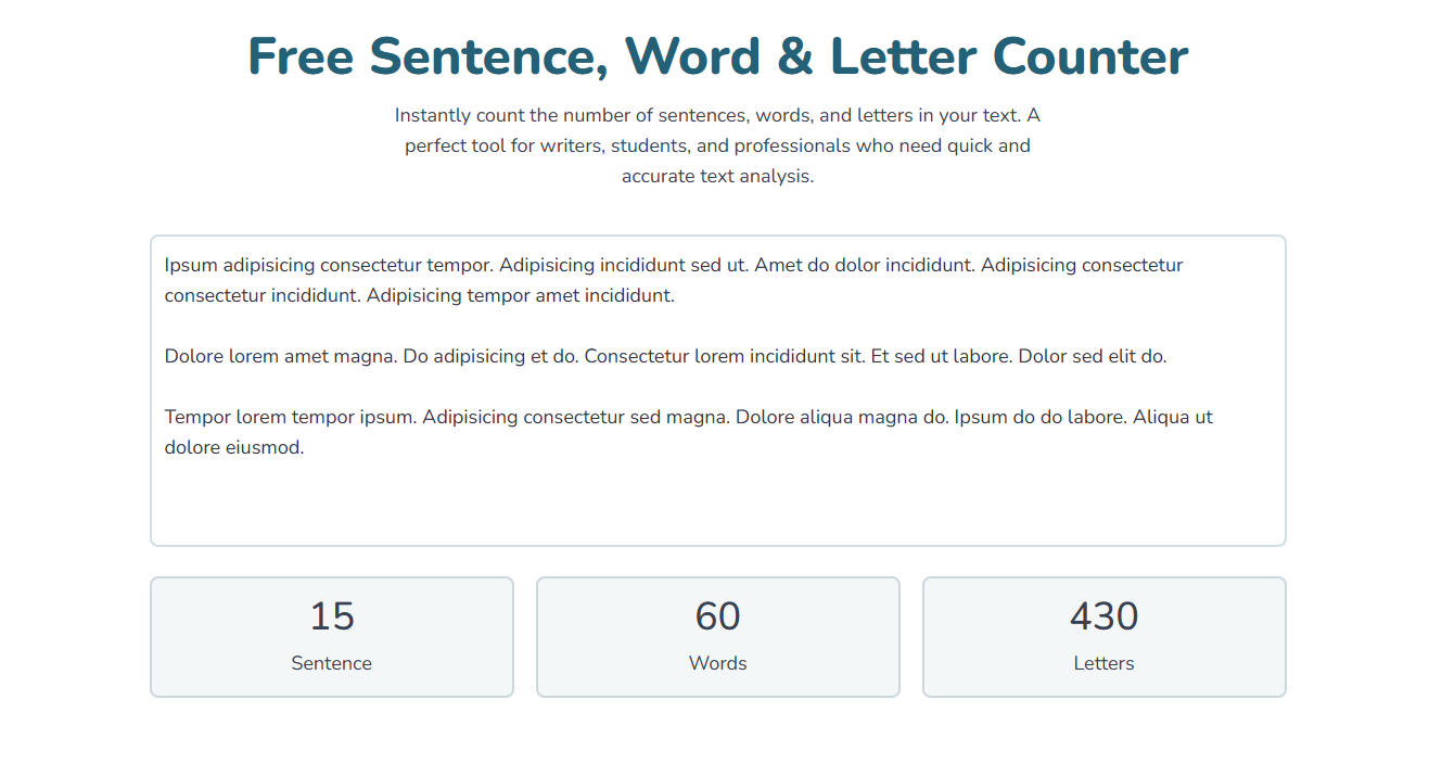 Simple & Free Online Letter Counter Tool