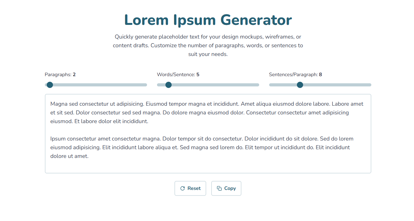 Simple & Free Online Lorem Ipsum Generator Tool