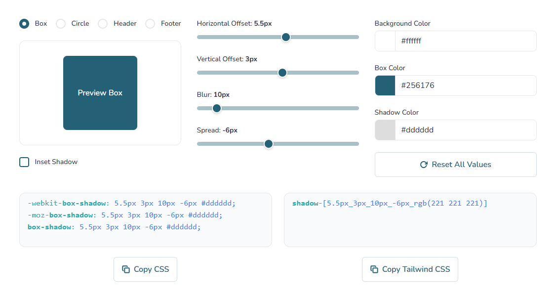 CSS Box Shadow Generator